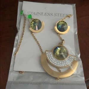 Earrings and a necklace